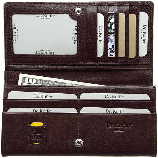 Портмоне Dr.Koffer из натуральной кожи коричневое