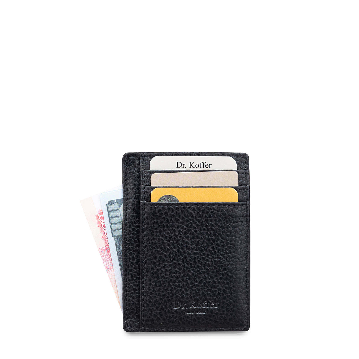 Кредитница Dr.Koffer из натуральной кожи черная
