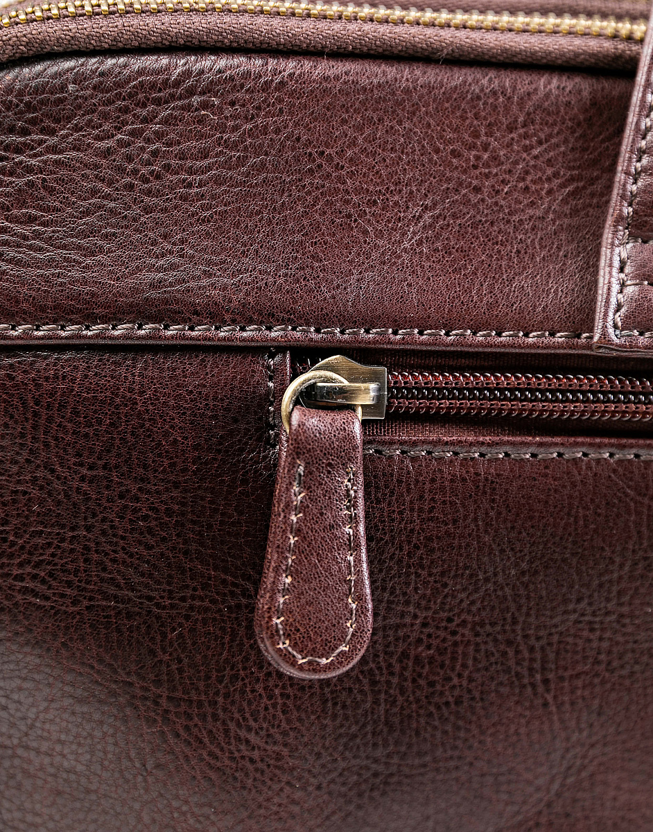 Деловая сумка Dr.Koffer из натуральной кожи темно-коричневая