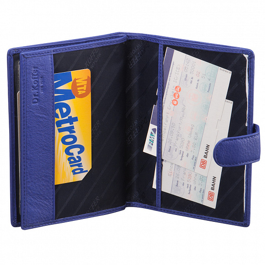 Обложка для паспорта и автодокументов синего цвета Dr.Koffer X510137-01-60