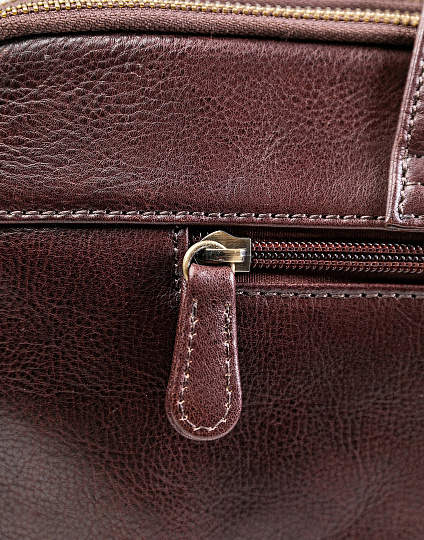 Деловая сумка Dr.Koffer из натуральной кожи темно-коричневая