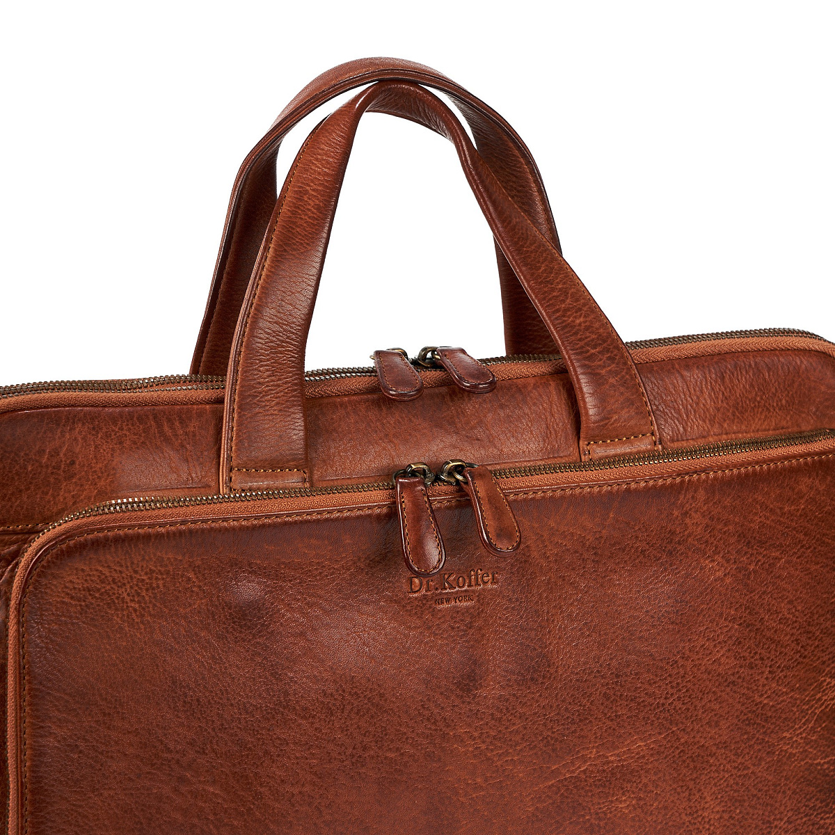 Деловая сумка Dr.Koffer из натуральной кожи коричневая