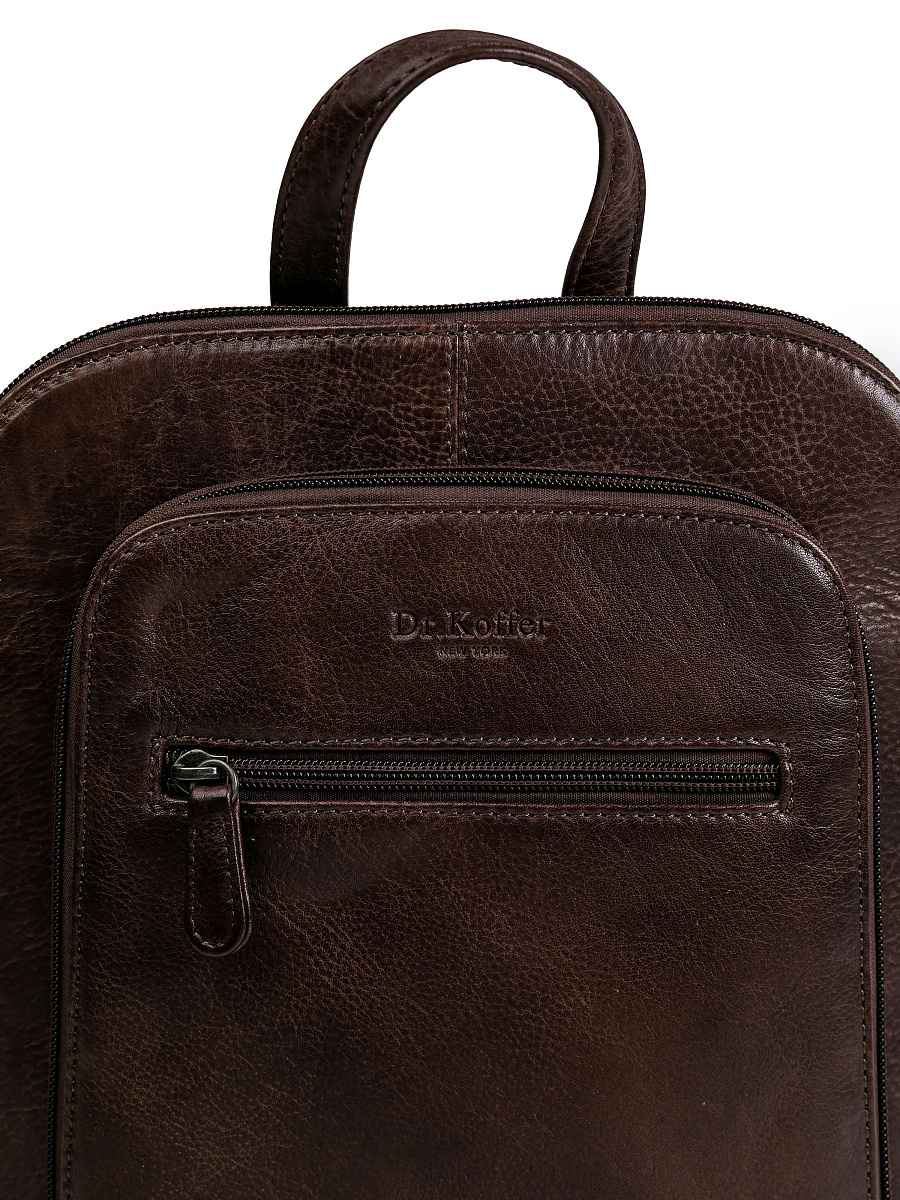 Рюкзак Dr.Koffer из натуральной кожи темно-коричневый