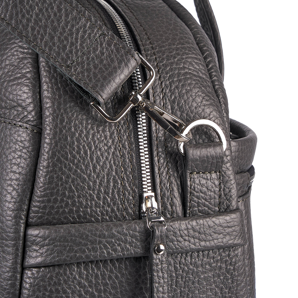 Сумка дорожная Dr.Koffer из натуральной кожи серая