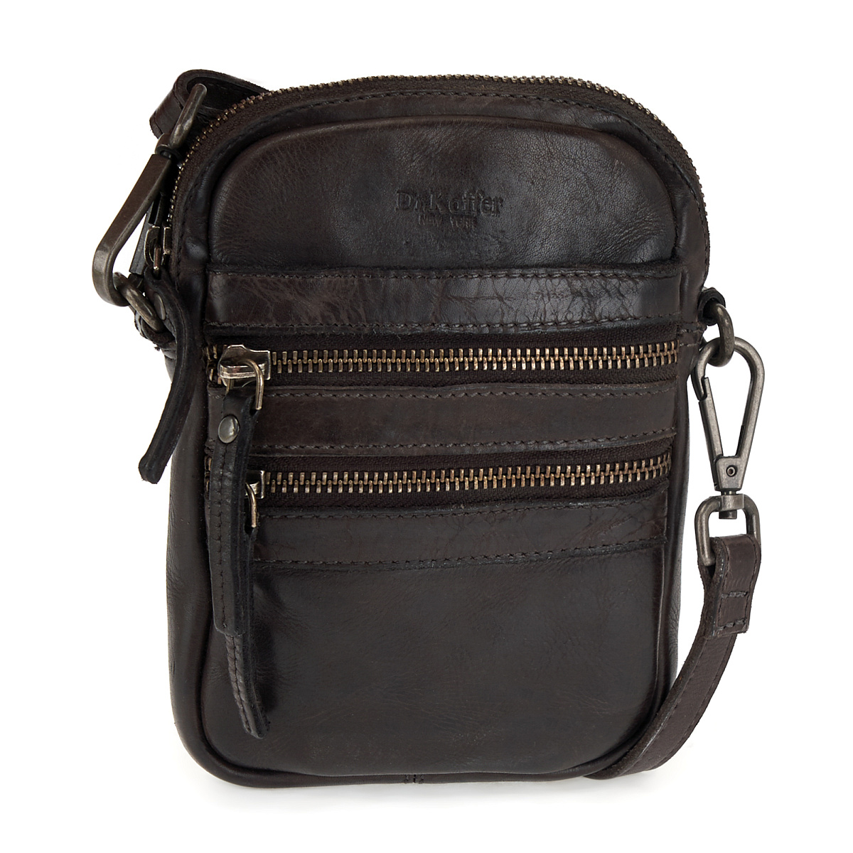 Сумка через плечо Dr.Koffer из натуральной кожи серая