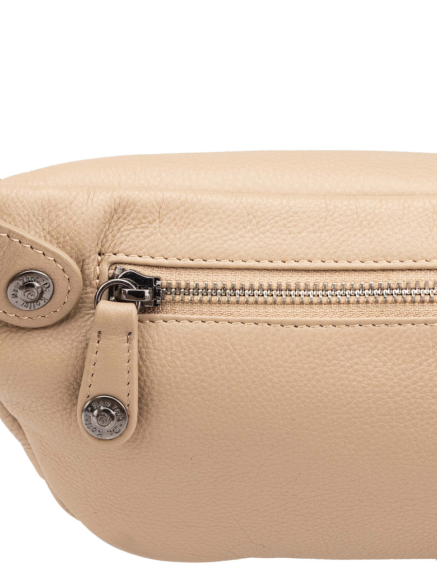 Сумка на пояс Dr. Koffer из натуральной кожи бежевая