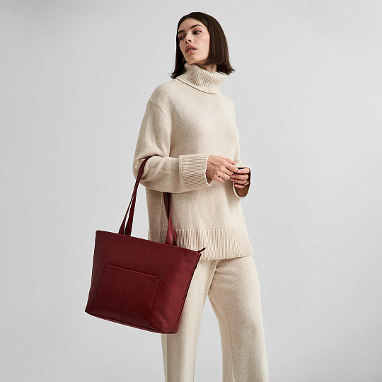 Женская сумка Dr. Koffer из натуральной кожи бордовая