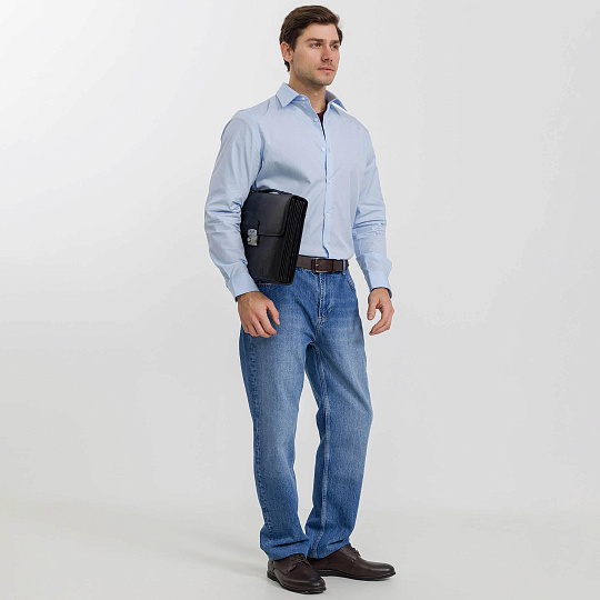 Портфель Dr.Koffer из натуральной кожи черный