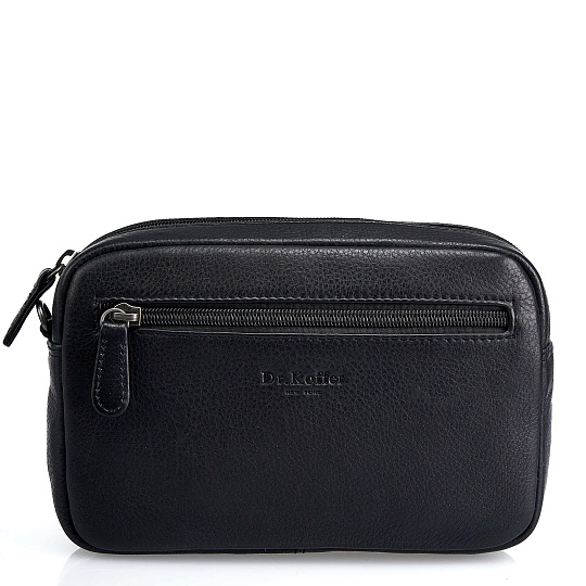 Сумка барсетка из натуральной кожи Dr. Koffer черная