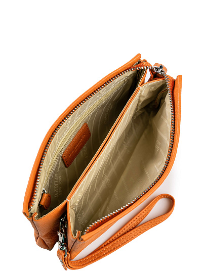 Косметичка Dr.Koffer из натуральной кожи оранжевая