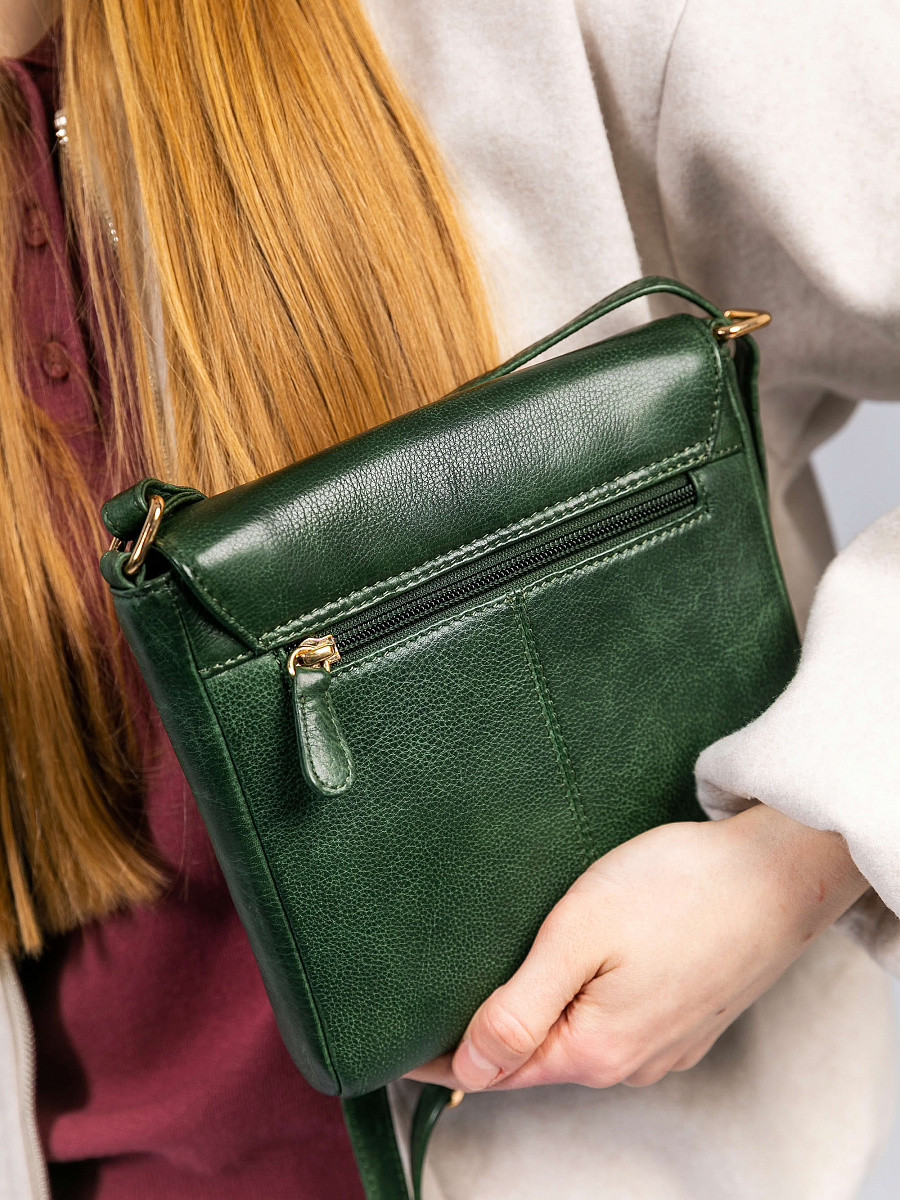 Женская сумка Dr. Koffer из натуральной кожи зеленая