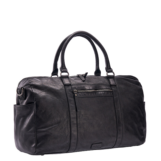 Сумка дорожная Dr.Koffer из натуральной кожи черная