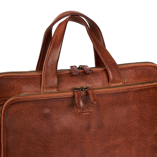 Деловая сумка Dr.Koffer из натуральной кожи коричневая