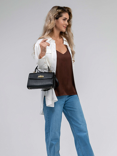 Женская сумка Dr.Koffer из натуральной кожи черная