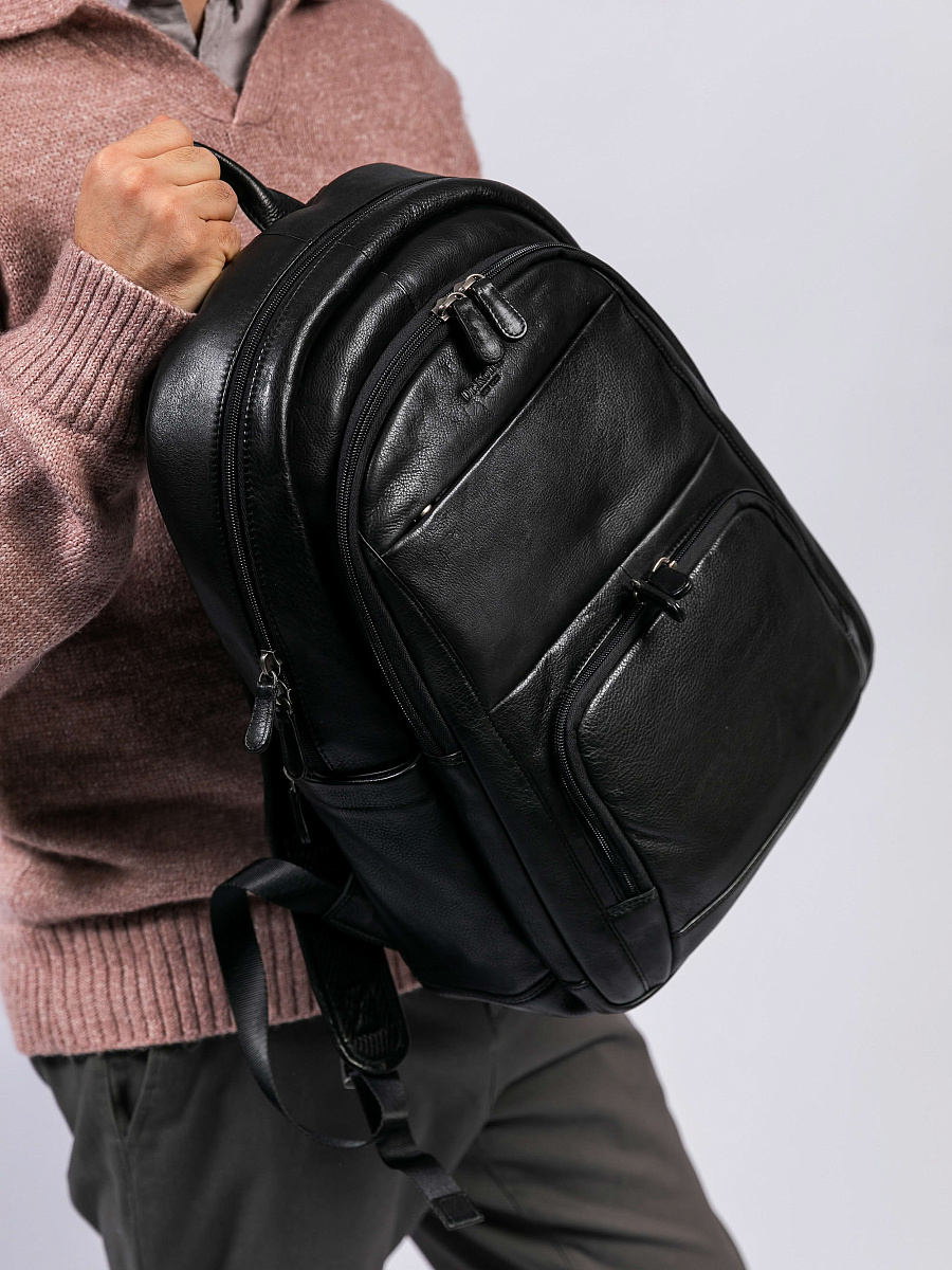 Рюкзак Dr. Koffer из натуральной кожи черный