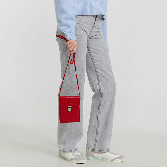 Деловая сумка Dr.Koffer из натуральной кожи красная