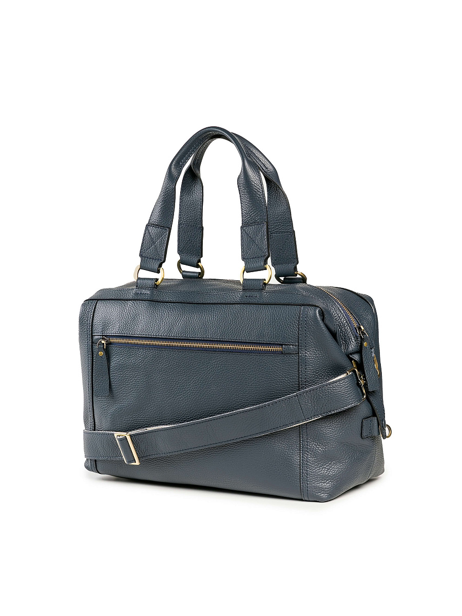 Дорожная сумка Dr. Koffer из натуральной кожи синяя