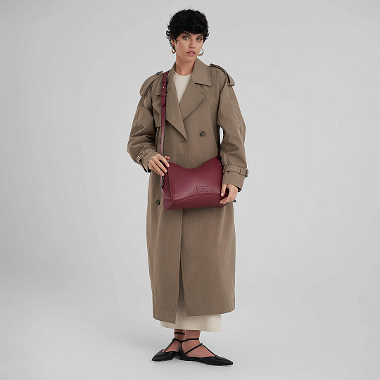 Женская сумка Dr. Koffer из натуральной кожи бордовая