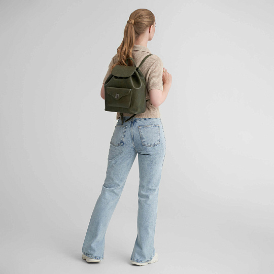 Рюкзак Dr.Koffer из натуральной кожи зеленый