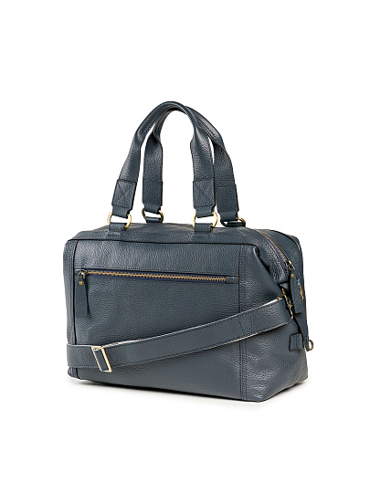 Дорожная сумка Dr. Koffer из натуральной кожи синяя