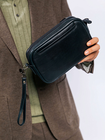 Сумка-визитка Dr. Koffer из натуральной кожи синяя