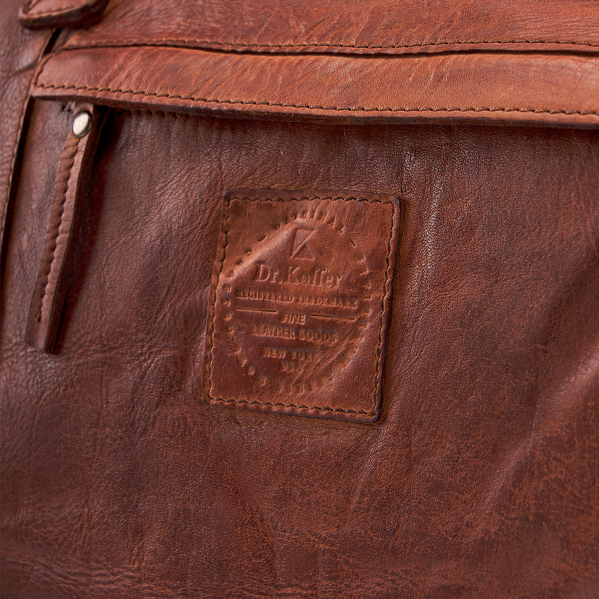 Сумка дорожная Dr.Koffer из натуральной кожи коричневая