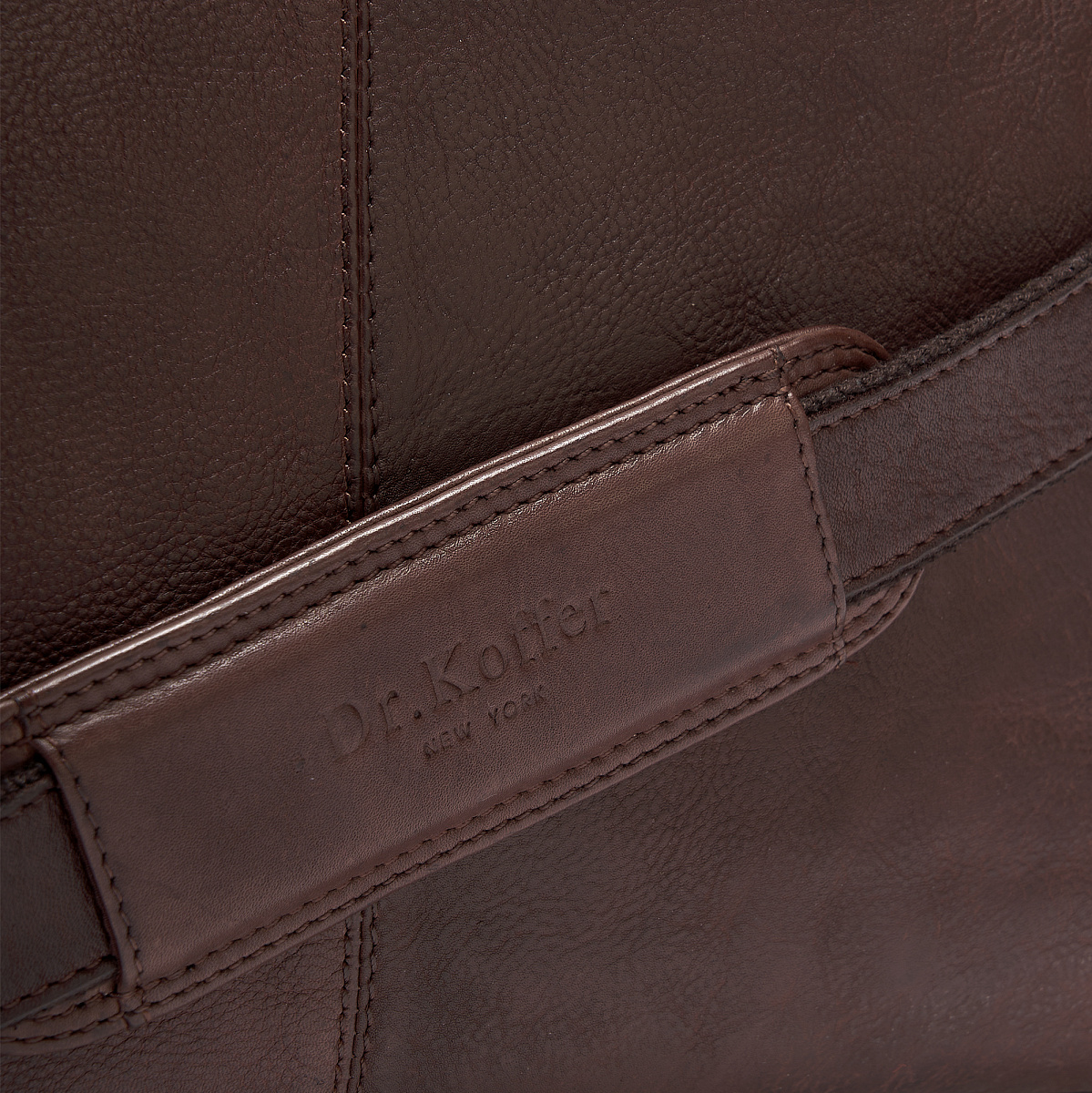 Деловая сумка Dr.Koffer из натуральной кожи темно-коричневая