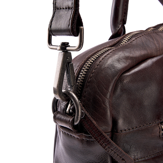 Деловая сумка Dr.Koffer из натуральной кожи темно-коричневая