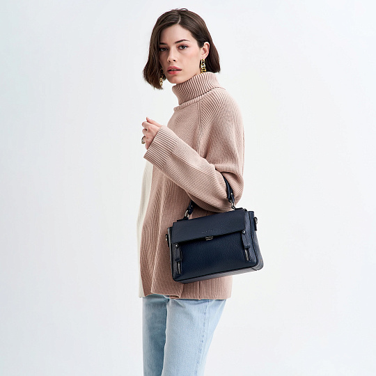 Женская сумка Dr. Koffer из натуральной кожи синяя