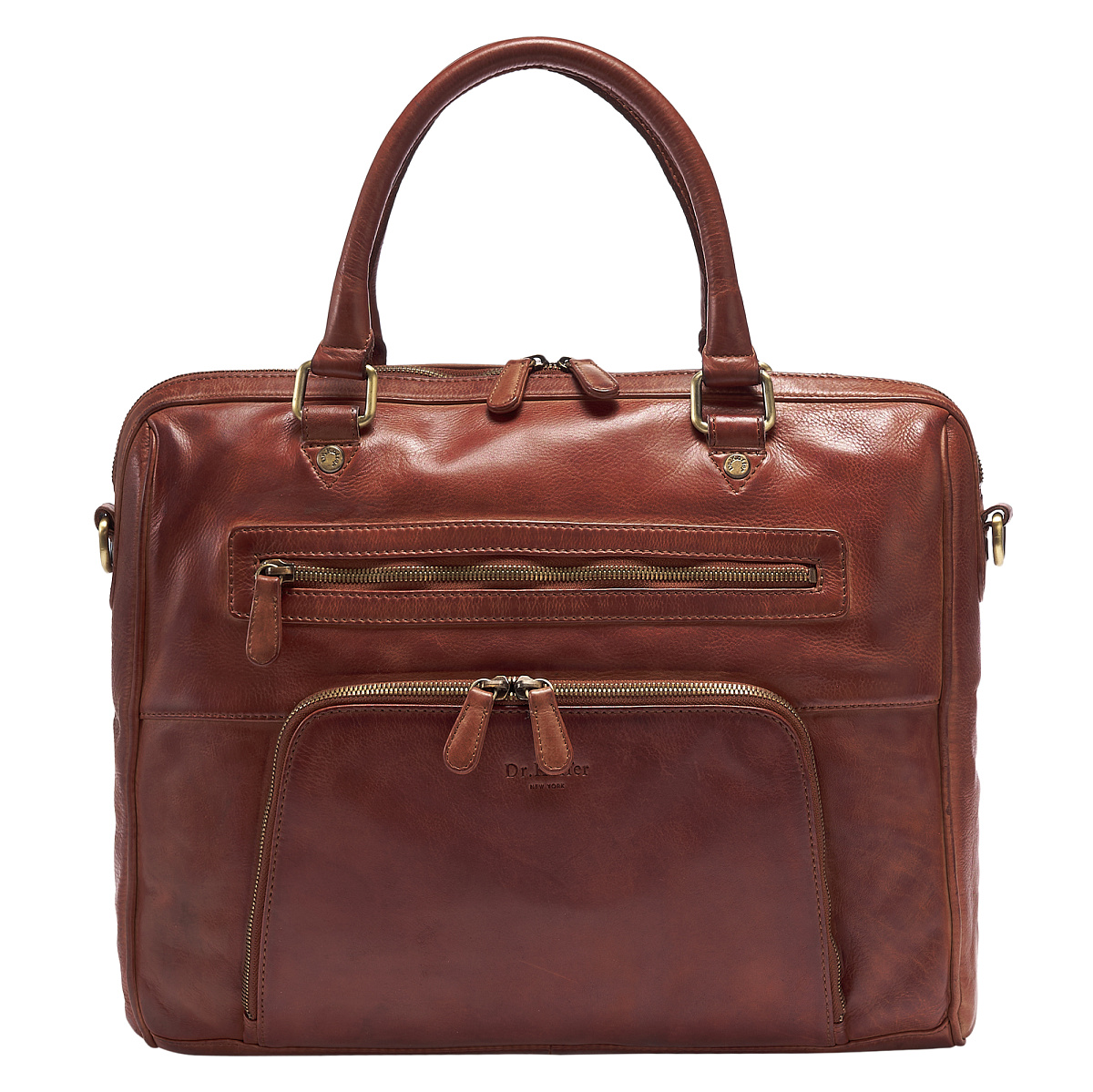 Деловая сумка Dr.Koffer из натуральной кожи коричневая