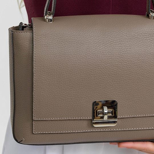 Женская сумка Dr. Koffer из натуральной кожи бежевая