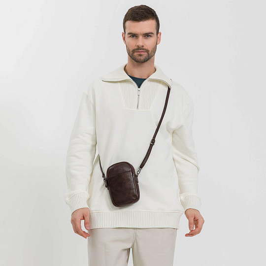 Сумка через плечо Dr.Koffer из натуральной кожи коричневая