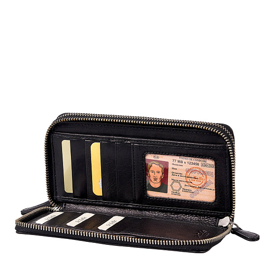 Портмоне Dr.Koffer из натуральной кожи черное