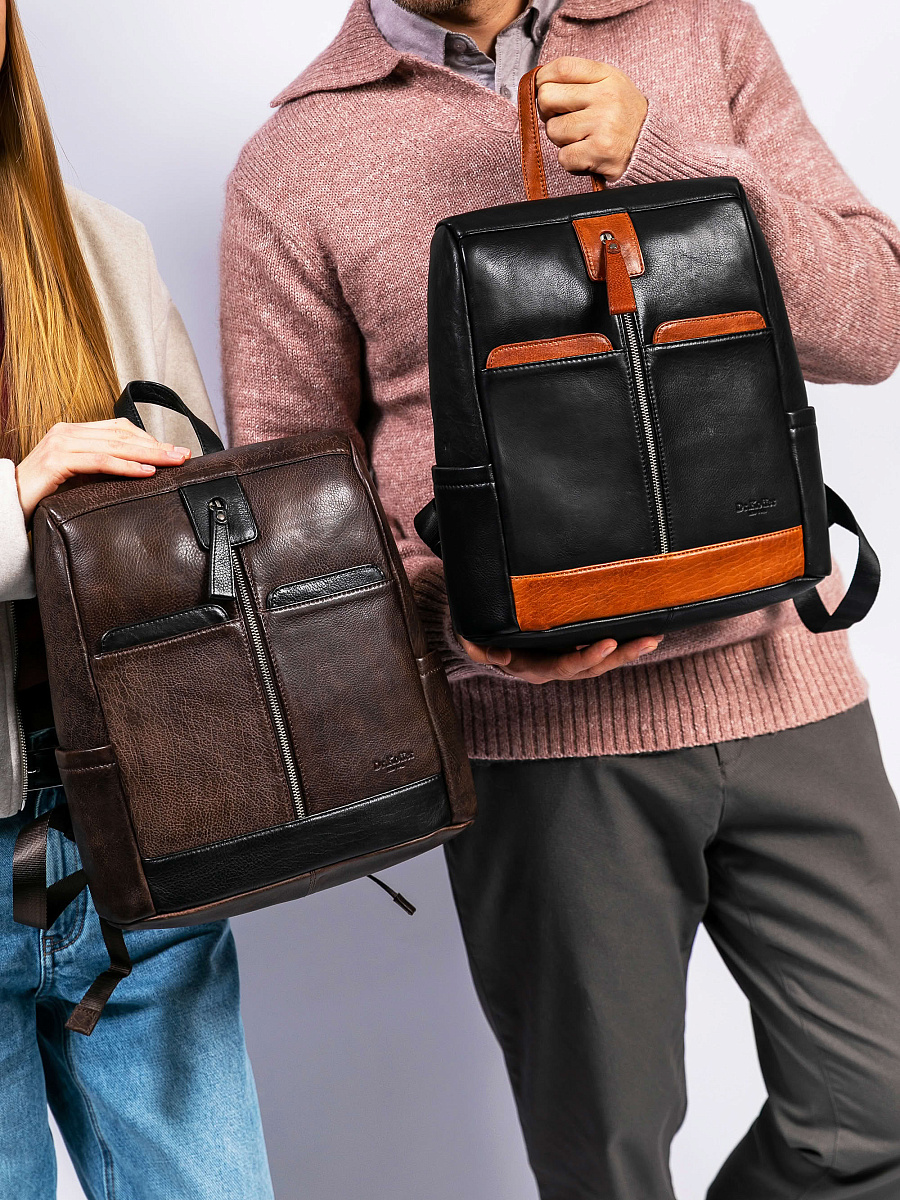 Рюкзак Dr. Koffer из натуральной кожи черный