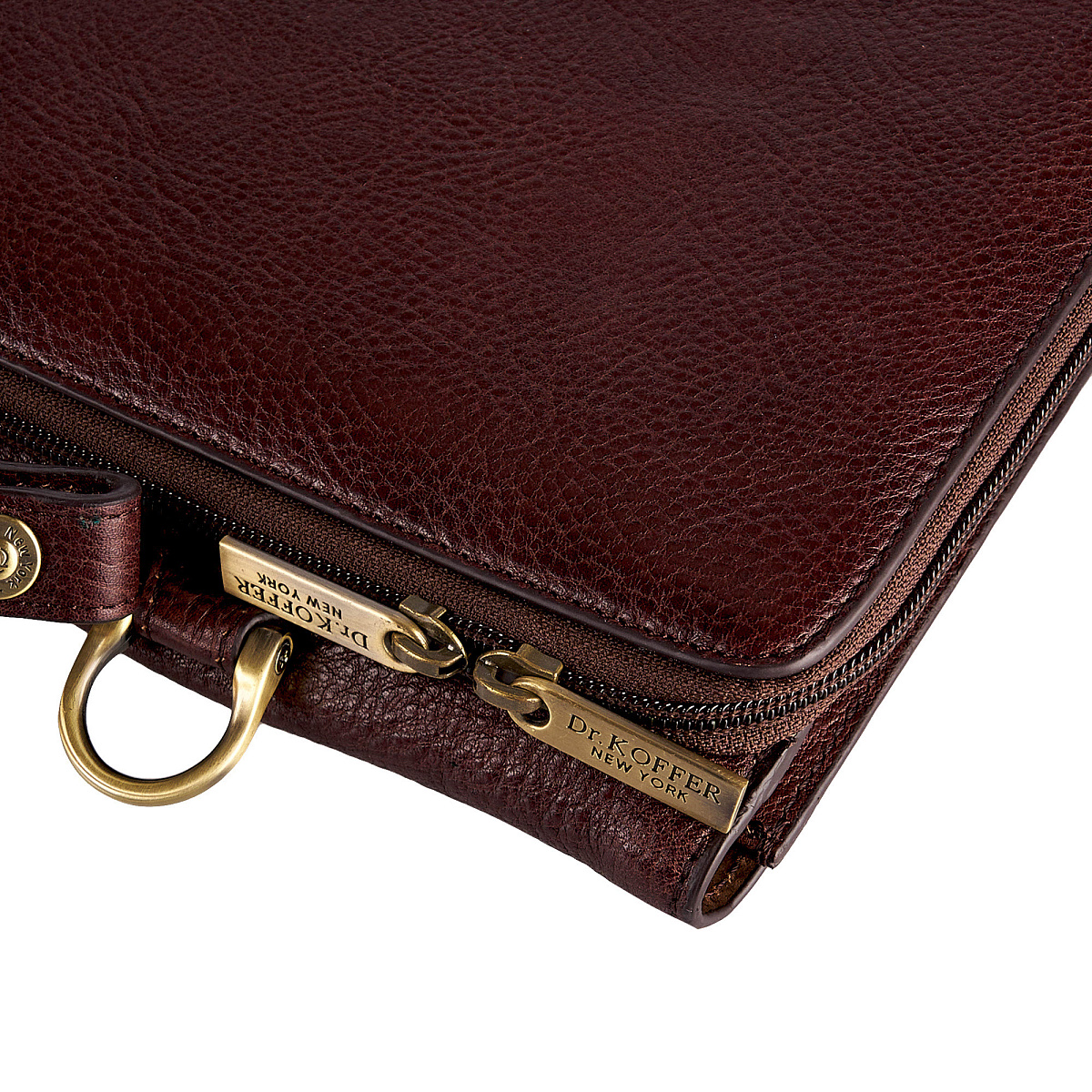Деловая сумка Dr.Koffer из натуральной кожи темно-коричневая