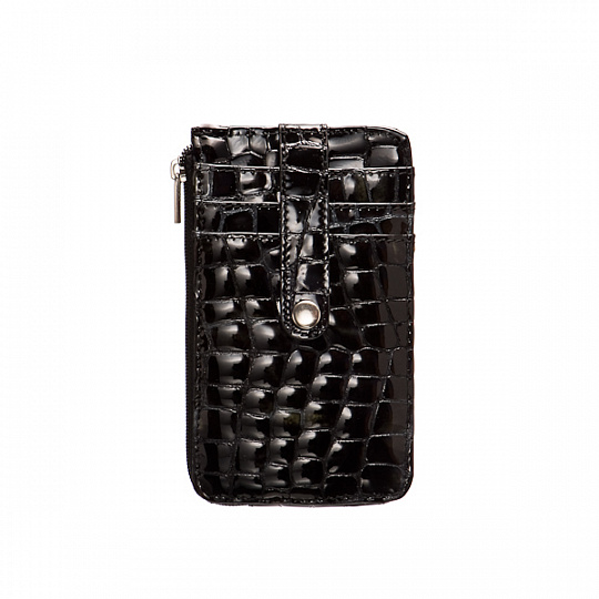 Черная ключница с карманами из тисненой кожи Dr.Koffer X510321-30-77