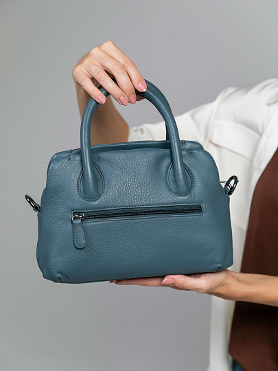 Женская сумка Dr.Koffer из натуральной кожи голубая