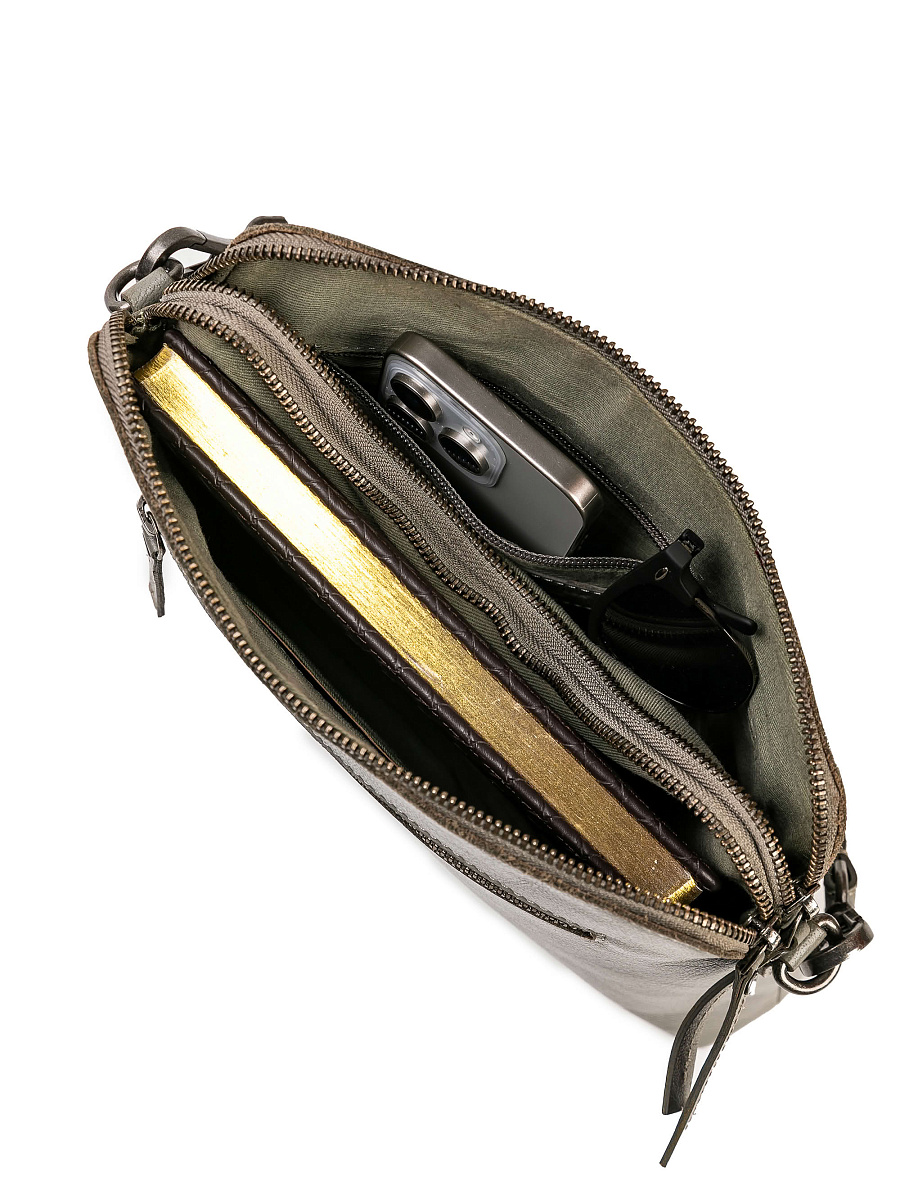 Женская сумка Dr.Koffer из натуральной кожи серая