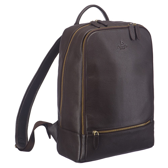 Рюкзак Dr.Koffer из натуральной кожи темно-коричневый