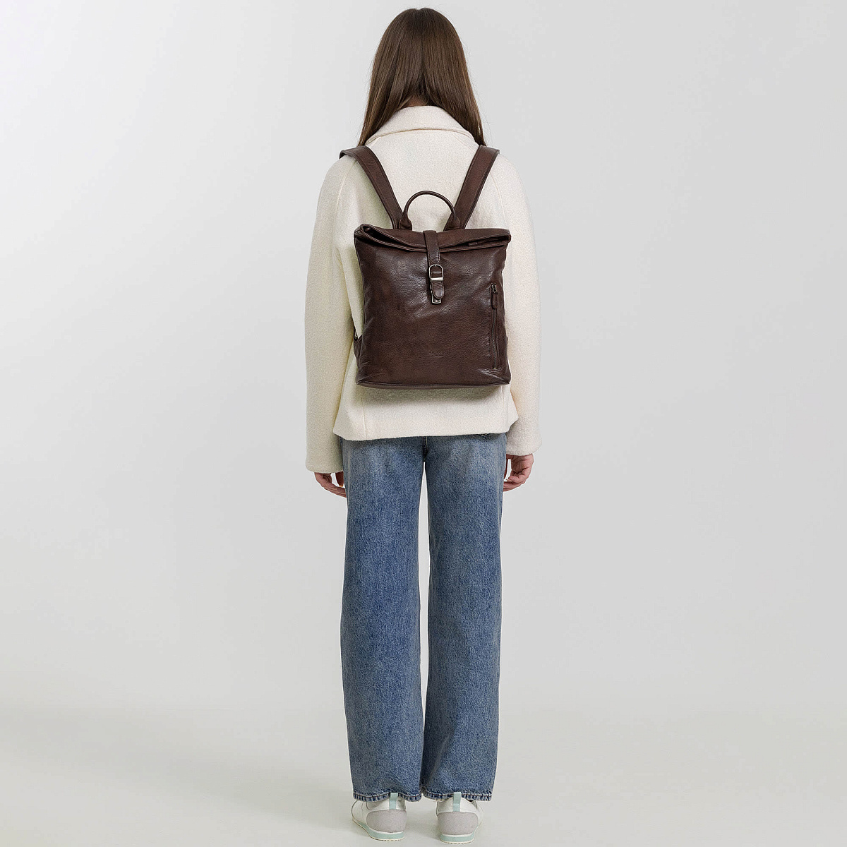 Рюкзак Dr.Koffer из натуральной кожи темно-коричневый