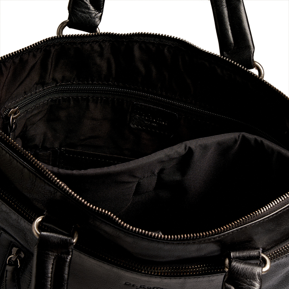 Деловая сумка Dr.Koffer из натуральной кожи черная