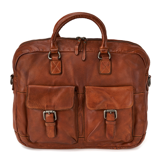 Деловая сумка Dr.Koffer из натуральной кожи коричневая