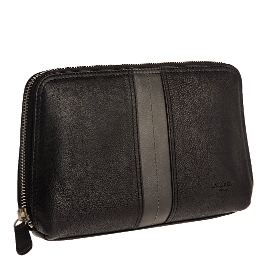 Сумка барсетка из натуральной кожи Dr. Koffer черная