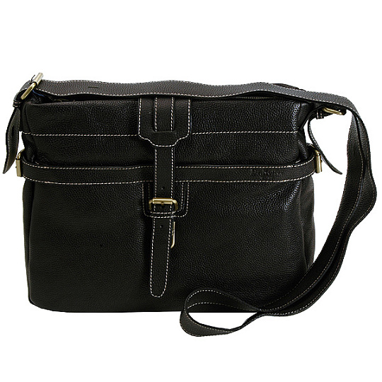 Сумка через плечо Dr.Koffer из натуральной кожи черная