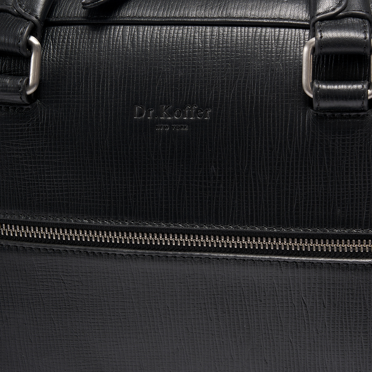 Деловая сумка Dr.Koffer из натуральной кожи черная