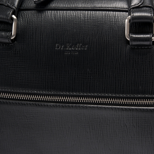 Деловая сумка Dr.Koffer из натуральной кожи черная