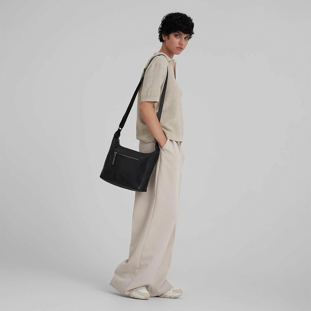 Женская сумка Dr.Koffer из натуральной кожи чёрная