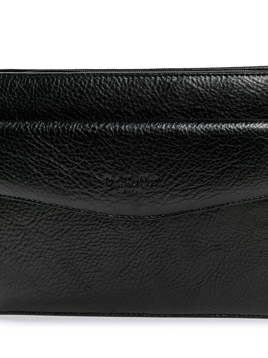 Сумка барсетка из натуральной кожи Dr. Koffer черная