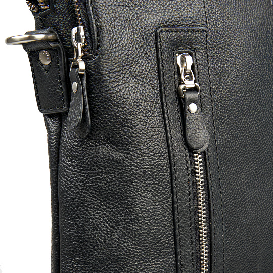 Деловая сумка Dr.Koffer из натуральной кожи черная