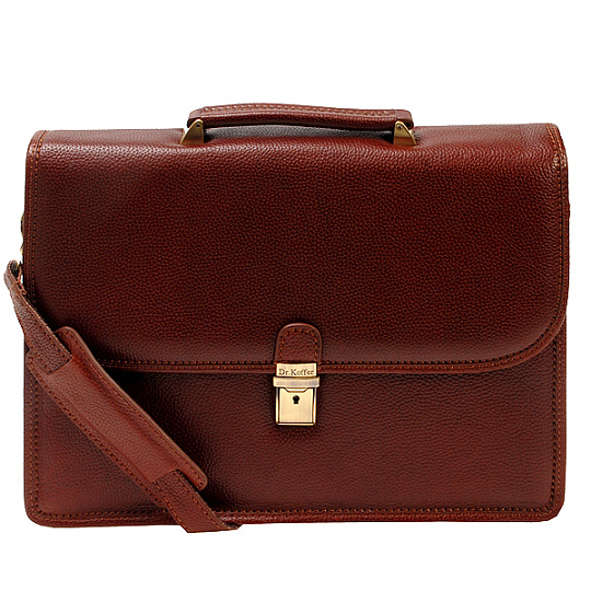 Портфель Dr.Koffer из натуральной кожи светло-коричневый